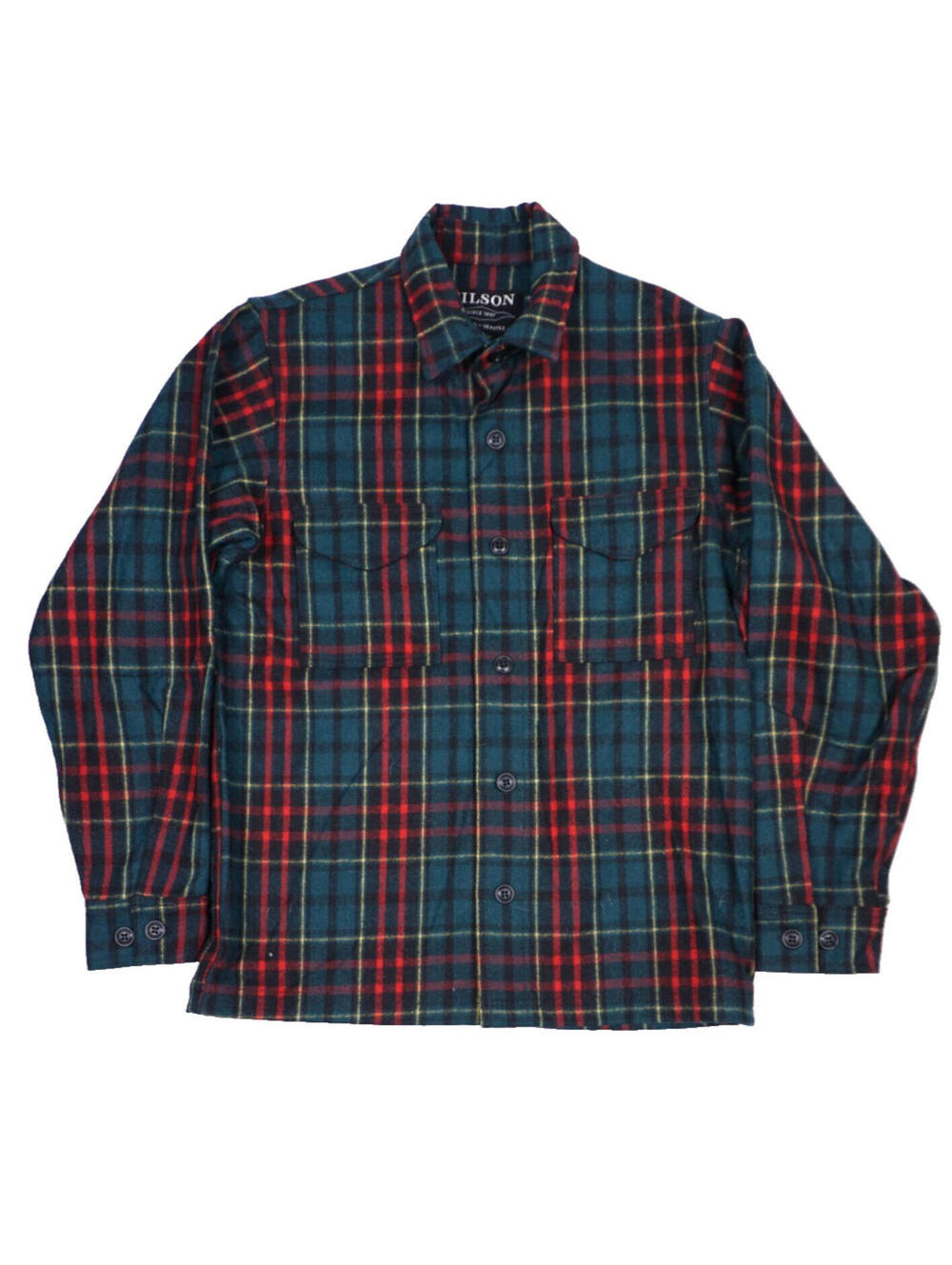 Filson Plaid Wool Jac Shirt Mens Small Green Red 90s Made in USA Retro Outdoor